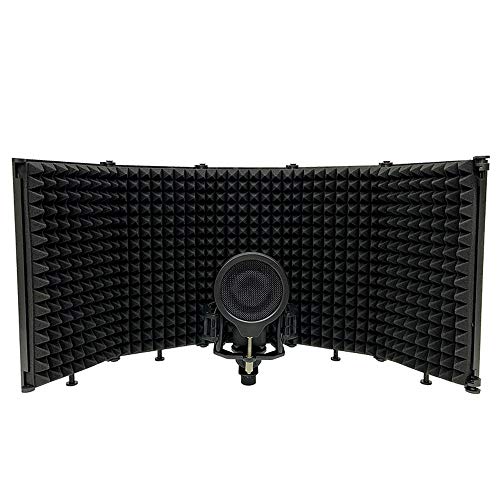 Portable Adjustable Sound Absorbing Vocal Recording Panel, Mic for Desktop or Stand, Reducing Noise and Reflection with High Density Sponge, Multi Layer Noise Reducti