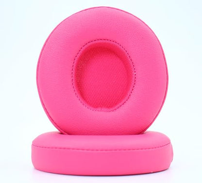 Headphone Replacement Ear Pad Cover Compatible with Beats by Dre Solo3 Solo2 Wired Wireless Headphones Protein Leather Memory Foam Headphone Cushion Ear Muffs-Twilight Red - color: Twilight Red