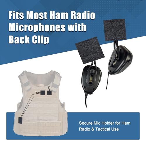 4 Pack Radio Mic Holder for Law Enforcement, 50 lb Load Capacity, Super Strong Stitches No Breaking, Mic Clips for Police Officer Vest Accessories (2 Long & 2 Short) - style: 4 pack