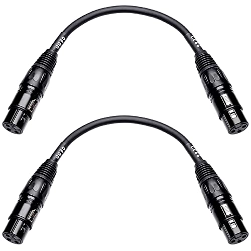 CNCESS XLR Female to Female 3-Pin Microphone Cable, 2 Pack
