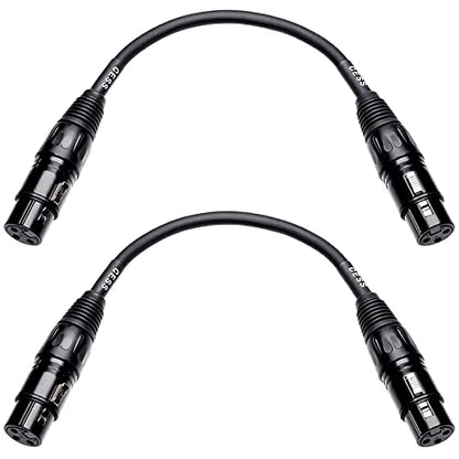 CNCESS XLR Female to Female 3-Pin Microphone Cable, 2 Pack