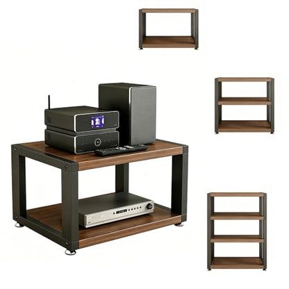 Desktop Audio Cabinet CD Record Player Stand Audio Rack, 2/3/4 Tier AV Component Media Stand, HiFi Rack Corner Shelf Stereo Cabinet for Gaming Room(2-Tier/45x35x27cm) - size: 2-Tier/45x35x27cm