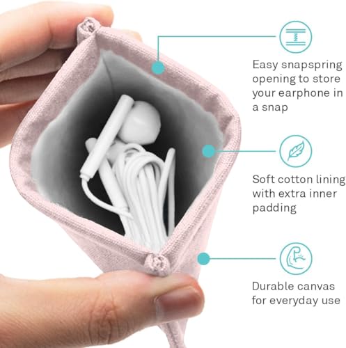 UT Wire Pocket Mobile Charger Case Pouch (Pale Pink, Earbud Case | 2 Pack) - color: Pale Pink, size: Earbud Case | 2 Pack