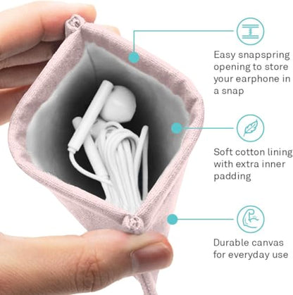 UT Wire Pocket Mobile Charger Case Pouch (Pale Pink, Earbud Case | 2 Pack) - color: Pale Pink, size: Earbud Case | 2 Pack