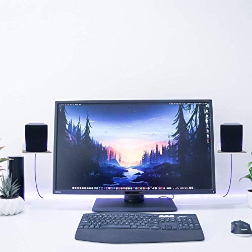2-Pack 4.25" Acrylic Small Floating Shelves - Speaker Mount, Webcam, Cell Phones, Display Shelf (White, Small) - color: White, size: Small