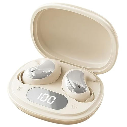 Efficient Noise Cancelling Sleep Earbuds for Side Sleepers (Beige) | Built in Sleep Mode, 2 Natural Sounds White Noise, Sleeping Earbuds - color: Beige