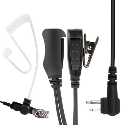 2 Pack BCT15-M1 Commercial-Grade Surveillance Style Earphone with Lapel PTT Microphone Compatible with Motorola CP200D CP100D R2 DEP450 BPR40D CP200 CP185 BPR40 Yaesu FT-65 FT-25 FT-4X/V - size: 2 Pieces