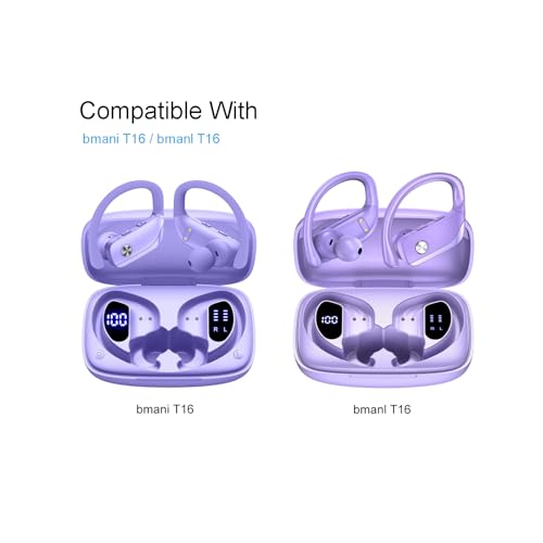 Klowcok Silicone Eartips Replacement for bmani T16 / bmanl T16 Earbuds | 9 Pairs, S/M/L, Purple