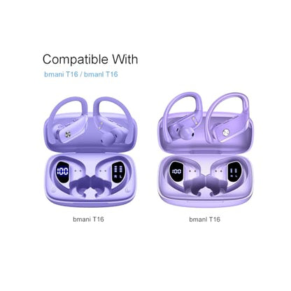 Klowcok Silicone Eartips Replacement for bmani T16 / bmanl T16 Earbuds | 9 Pairs, S/M/L, Purple
