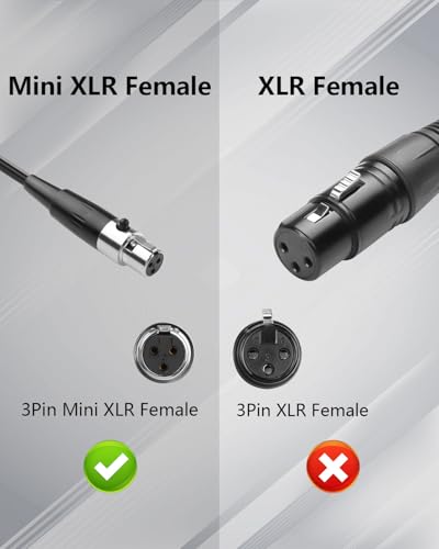 CERRXIAN Mini XLR Female to 6.35 mm 1/4" TRS Male Adapter Coiled Cable, Balanced 1/4" TRS Stereo Male to Mini XLR 3-Pin Female Stereo Audio Adapter - 50cm / 1.64ft - size: 3Pin Mini XLR Female to 6.35 mm 1/4" TRS Male