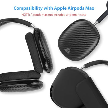 Carbon Fiber Texture Case Cover for AirPods Max Headphone, TPU Anti-Scratch Ear Cup Cover, Protective Skin Accessories for Apple AirPods Max(2024/2020) - Matte Black - color: Matte Black