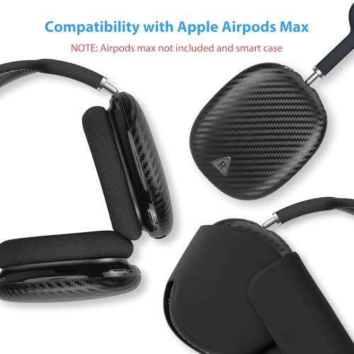 Carbon Fiber Texture Case Cover for AirPods Max Headphone, TPU Anti-Scratch Ear Cup Cover, Protective Skin Accessories for Apple AirPods Max(2024/2020) - Rose Gold - color: Rose Gold