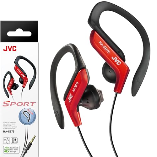 JVC HAEB75R Sports Clip Headphone, Red, Small - color: Red, size: One Size (Pack of 1)