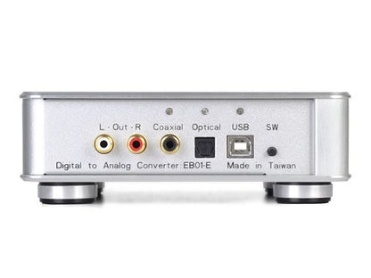 Silverstone Tek EB01S-E Aluminum 24-Bit/192kHz USB DAC Headphone Amplifier with XMOS XS1 TQ128 USB Decoder, Silver