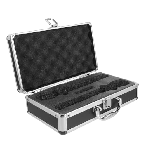 Black Microphone Carrying Case with Rigid Padding Interior