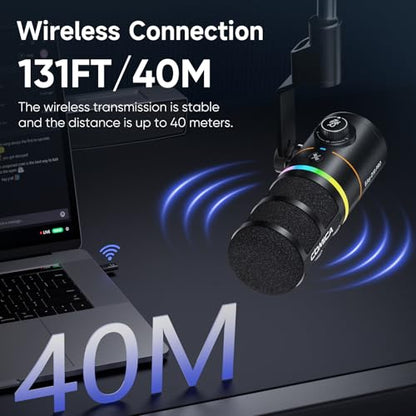 COMICA EJoy D10(D) USB/XLR Gaming Microphone with Noise Cancel, Boom Arm | Cardioid Dynamic Studio Mic, 48khz/24bit, 4-Level Gain & Real-Time Monitor, Streaming Microphone for Gamers & Streamer Pc/Ps5 - color: Black