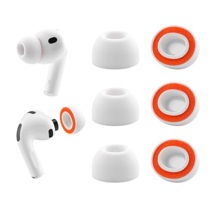 Replacement Foam Ear Tips for AirPods Pro 3 Silicone Shield (S) | Ultimate Comfort, 3 Pairs (White, Small) - size: Small