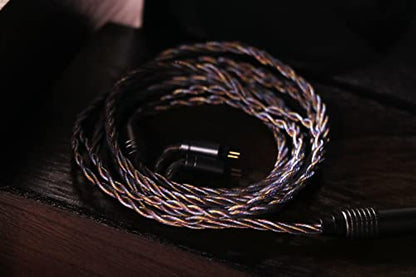 Linsoul Tripowin Zoe 4-Core Hybrid Litz IEM Upgrade Replacement IEM Cable | Pure Copper Silver-Plated Copper Gold-Plated, 24AWG In Ear Monitor Wire for Musician Audiophile, 4.4mm, 2pin 0.78mm - size: 2pin, style: 4.4mm
