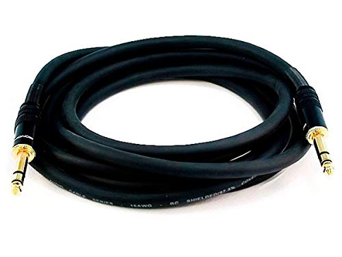 Monoprice 50ft Premier Series 1/4in TRS Male to Male Cable, 16AWG (Gold Plated) - size: 50ft