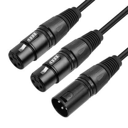 2 Pack XLR Splitter Cable,1 Maleto 2 Female, 5FT Stereo Mic to L&R Audio Y-Splitter Cable - color: 5FT-2PACK, size: XLR 1 Male to 2 Female