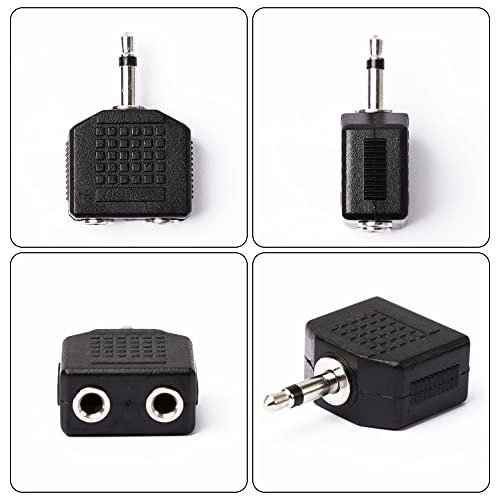 Uxcell 3.5mm to 2 Port Headphone Jack Y Splitters, 6 Pcs Stereo Audio Splitter 3.5mm Mono Audio Male Connector to 2 x 3.5mm Female Jack Adapters Converter