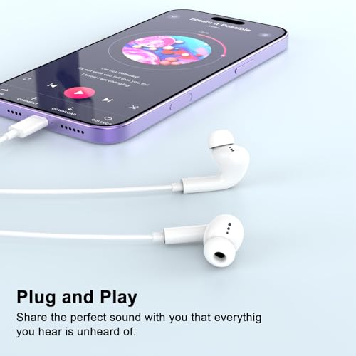 [Apple MFi Certified] Wired Headphones for iPhone 14 13 12,Earbuds with Lightning Connector Built-in Mic & Volume Control HiFi Stereo Nosie Reduction Earphones Compatible with iPhone 13/11/XR/XS/X/8/7