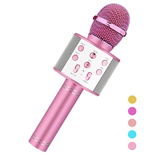 Niskite Kids Karaoke Microphone for Singing: Bluetooth Karaoke Microphone Wireless - Perfect Christmas Birthday Gifts for 2 3 4 5 6 7 8 Year Old Girls Toys