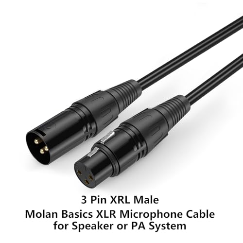 2 Pack XLR Cable, Male to Female Microphone Cable Oxygen-Free Copper (OFC) Mic Cord for Speaker Podcast Audio Mixer DMX Effector Amplifier Sound Card(A, 6Feet) - size: 6Feet, style: A