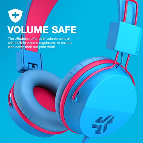 JLab JBuddies Studio Wired Kid Headphones, On-Ear, Cotton Candy, Volume Limited, Folding, Adjustable, Noise Isolation, with Mic - color: Cotton Candy, size: Headphones