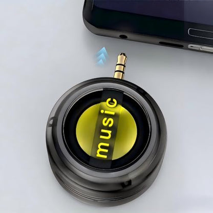 Mini Portable Plug-in Speaker, 3.5mm AUX Audio Jack Sound Amplifier, Loud Volume Booster for Phone Calls, Tablet, MP3, Musical Instruments, Pocket Size Design, No Bluetooth, No Cable Needed