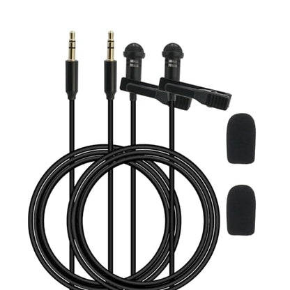 2-Pack Lavalier Microphone fit for Rode, Sennheiser Wireless Transmitter/ME 2 Mic - Lav Lapel Clip, Wearable, Omnidirectional, 3.5mm TRS