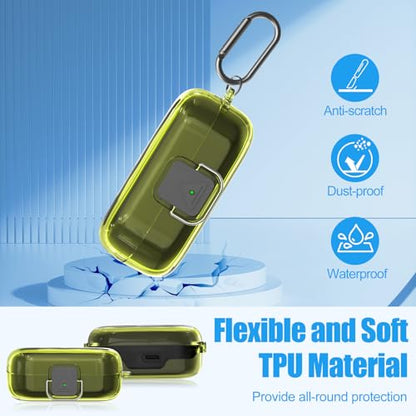[with Safety Lock] for Sony WF-C510 Case Cover, Clear Soft TPU Protective Earbuds Case with Carabiner & Cleaner Kit Accessories Set(Clear Yellow) - color: Clear Yellow