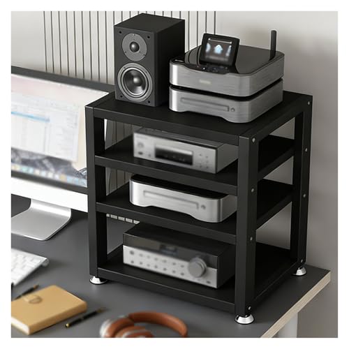 YLLFFLL Open Shelf Stereo Component Rack Stand Tabletop, 2 3 4 Tier Audio Racks and Av Media Cabinet with Footpad, Upright HiFi Cabinets and Stands Under Desk(#1,4 Layer) - color: #1, size: 4 layer