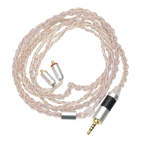 PATIKIL IEM Earphone Cable 1.2M Long 28AWG Silver-Plated Pink (2.5mm MMCX) - color: Light Pink, size: 2.5mm