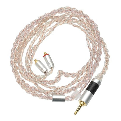 PATIKIL IEM Earphone Cable 1.2M Long 28AWG Silver-Plated Pink (2.5mm MMCX) - color: Light Pink, size: 2.5mm