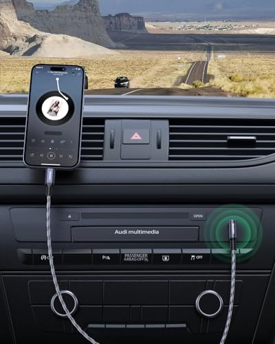 SNANSHI Aux to USB C Cable 3.3FT - 90 Degree Right Angle Nylon Braided USB C to Aux Cord for Car Stereo, Headphones, Speaker, Compatible with iPhone 17 16 15 Pro Max, Galaxy S25 S24, iPad, Pixel - size: 3.3FT
