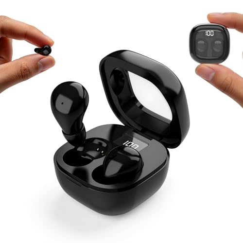 Xmenha Mini Invisible Sleep Ear Buds Earbuds Sleeping Headphones for Side Sleepers, Comfortable Smallest Sleeping Earbuds Small Ear Bud No Low Battery Reminder, Ultra-Low Volume, Anti-Touch Protection - color: Black