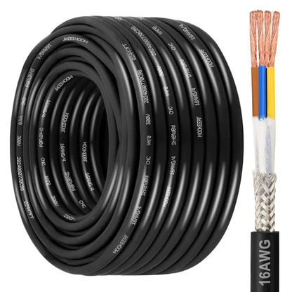 MOOKEERF 16/4 Shielded Wire 100FT,16AWG 4 Conductor Shielded Cable Stranded Pure Copper CNC Wire for CNC Router Machine,CNC VFD Spindle,3D Printer,Stepper Motor,Transformer,etc. - size: 100FT, style: 16AWG(4 Conductor)