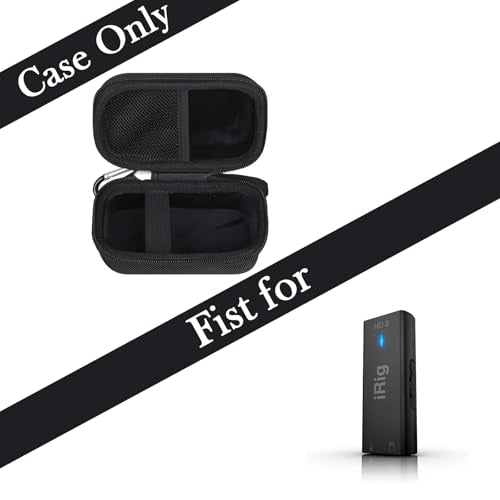 Case for IK Multimedia iRig 2/ HD 2 Guitar Interface Adaptor - Hard Protective Travel Carrying Storage Bag (Case Only) (Black)