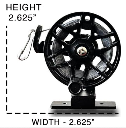 THE QUAD Reusable Metal Trip Wire Reel with 100ft Kevlar Line, Security Alarm Accessory, Black