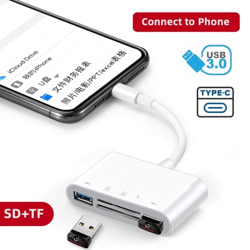 CY USB 2.0 Type C USB-C to TF Micro SD SDXC Dual USB3.0 Female Card Reader PD 27W Adapter for Laptop Tablet Phone - style: SD+TF+USB*2+PD