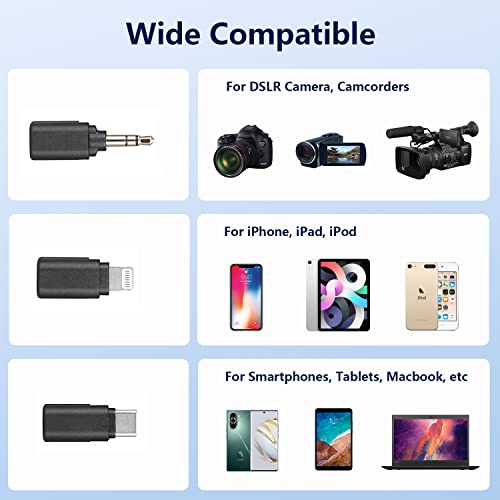 Sevenoak 3 in 1 Wireless Lavalier Microphones for iPhone/Android/Camera, Wireless Lapel Microphone System with Noise Cancelling Portable Microphone for Recording YouTube Vlog Live Stream -SKM-W1 Pro - size: SKM-W1 PRO