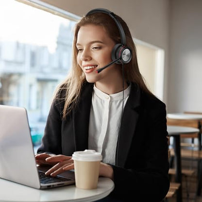MAIRDI USB Headset with Microphpne, Wired PC Headset with Mic Noise Canceling & Mute for Computer Laptop Teams Zoom Office Work Call Center Business Softphone