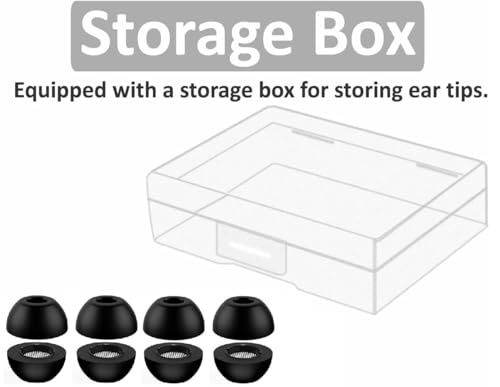 Foam Ear Tips Replacement for Galaxy Buds 3 Pro Ear Tips Memory Foam, Fit in Case, L Size 4 Pairs, Black Large (Buds3ProFoamL4p) - size: Large