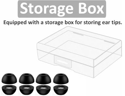 Foam Ear Tips Replacement for Galaxy Buds 3 Pro Ear Tips Memory Foam, Fit in Case, L Size 4 Pairs, Black Large (Buds3ProFoamL4p) - size: Large