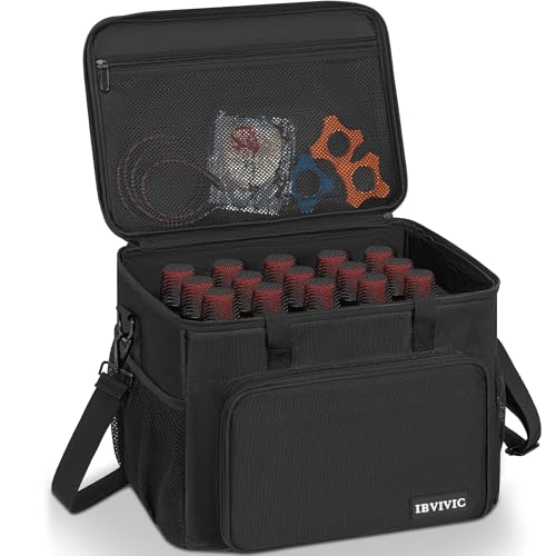 IBVIVIC 15 Slots Wireless System Microphone Case Bag, Mics Bag with Foam | Mic Storage Bag for Singing, Karaoke, Party Sound Equipment Carrying Case - size: 15 Slots