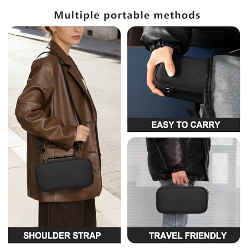 Carrying Case for Blue Tees Golf Player+, Player Pro GPS Speaker | GPS Speaker Player Protection Case with Mesh Pocket,Shoulder Strap, Shockproof, Scratch Resistant, Waterproof, Black - color: Black+Black
