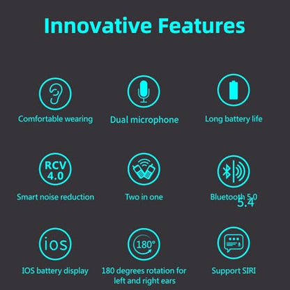 AYI Bluetooth Earpiece Headphone Dual Noise Cancelling Mic Painless Open-Ear Handsfree Stereo Sound Left/Right Changeable Earhook Earphones for Driving/Business/Gym-Single Ear Headset F910 Black - color: Single Ear Headset F910 Black