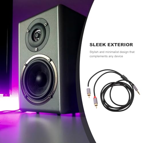 Homoyoyo 3.5mm to Dual Audio Cable 1.5m Auxiliary Stereo Audio Extension Cord for Speakers and Computers Iron Gray