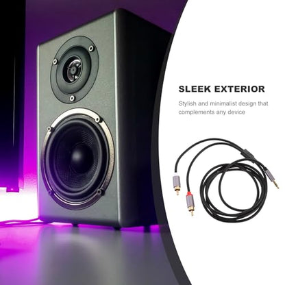 Homoyoyo 3.5mm to Dual Audio Cable 1.5m Auxiliary Stereo Audio Extension Cord for Speakers and Computers Iron Gray
